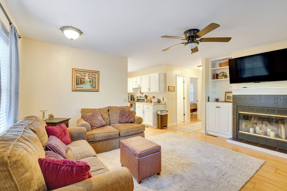 Living Room | Full Sleeper Sofa | Free WiFi | Central A/C & Heat | Single Story