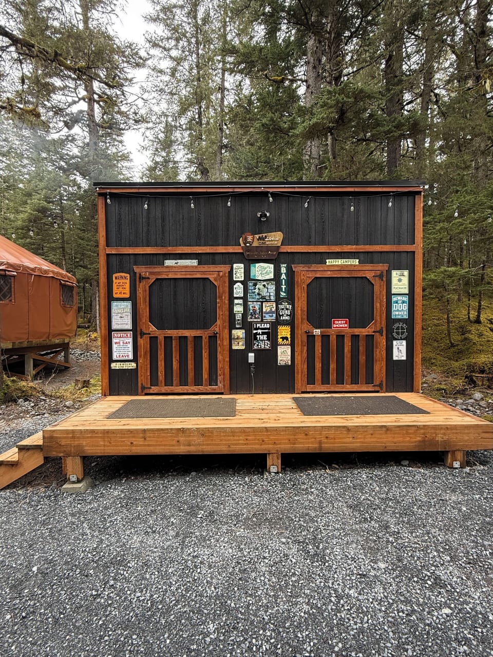 the shower building for our campsite, the right unit is for our guests