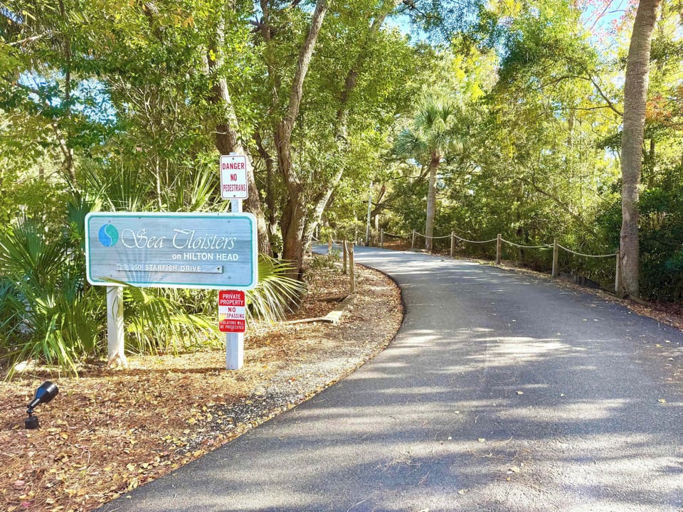 Enjoy the private drive and security gate for Sea Cloisters.