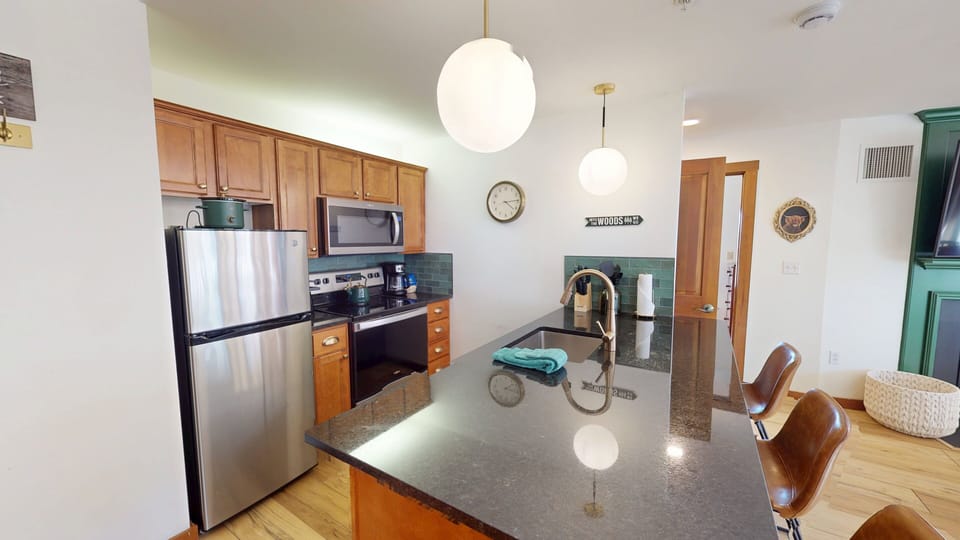 Indoors, Kitchen, Appliance, Refrigerator, Microwave