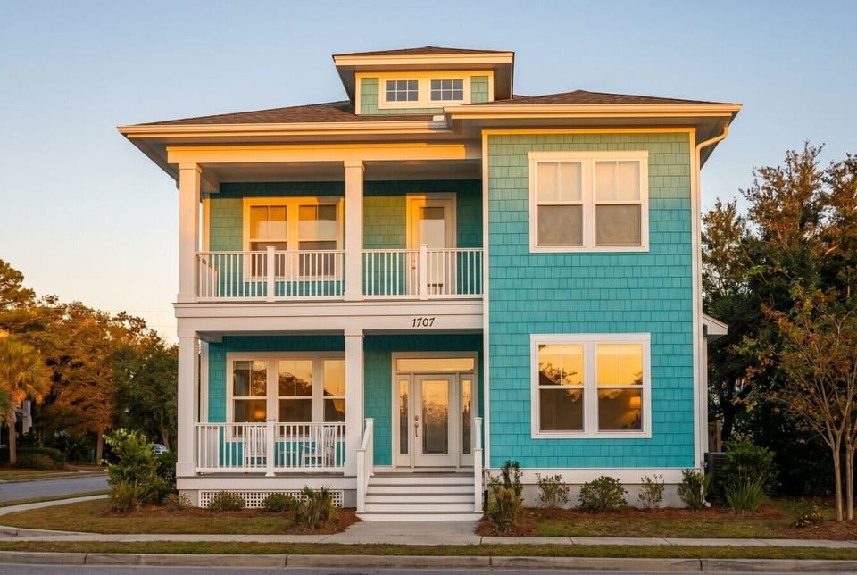 Vibrant coastal charm meets classic architecture