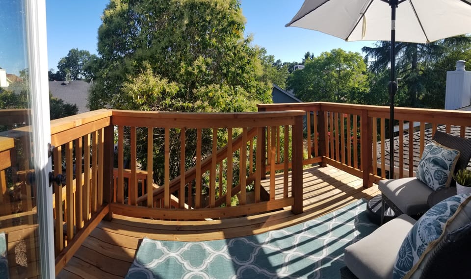 Treeline views, great for morning coffee.