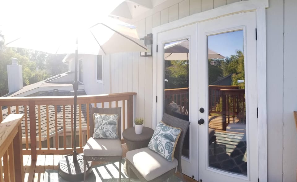 Private balcony with seating for 2