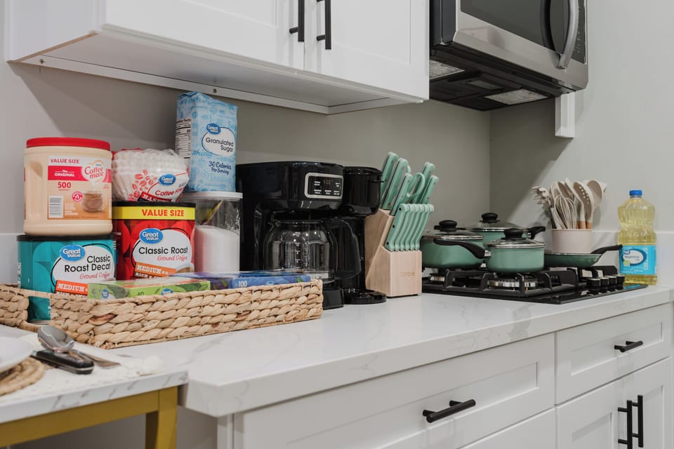 Enjoy coffee anytime with our convenient coffeemaker.