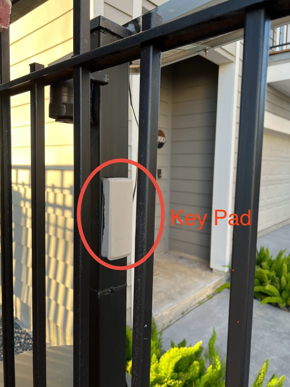 Keypad to open exterior gate