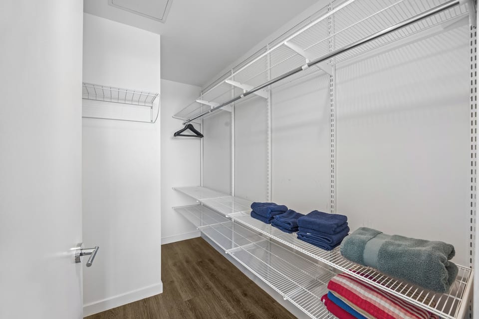 Plenty of storage in the large walk-in closet to unpack and feel at home