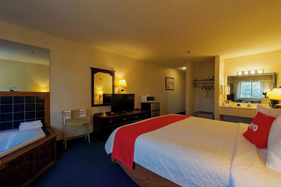 Unwind after adventures beside your private in-room soaking tub.