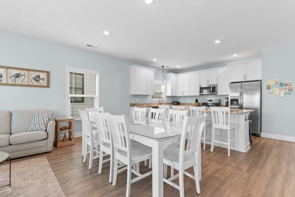 Gather around this bright dining space where your group can share meals and plan adventures in comfort.