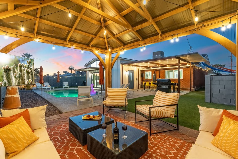 Pergola with 55 inch TV