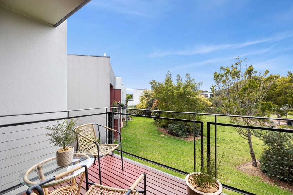 Enjoy the views from the upstairs balcony
