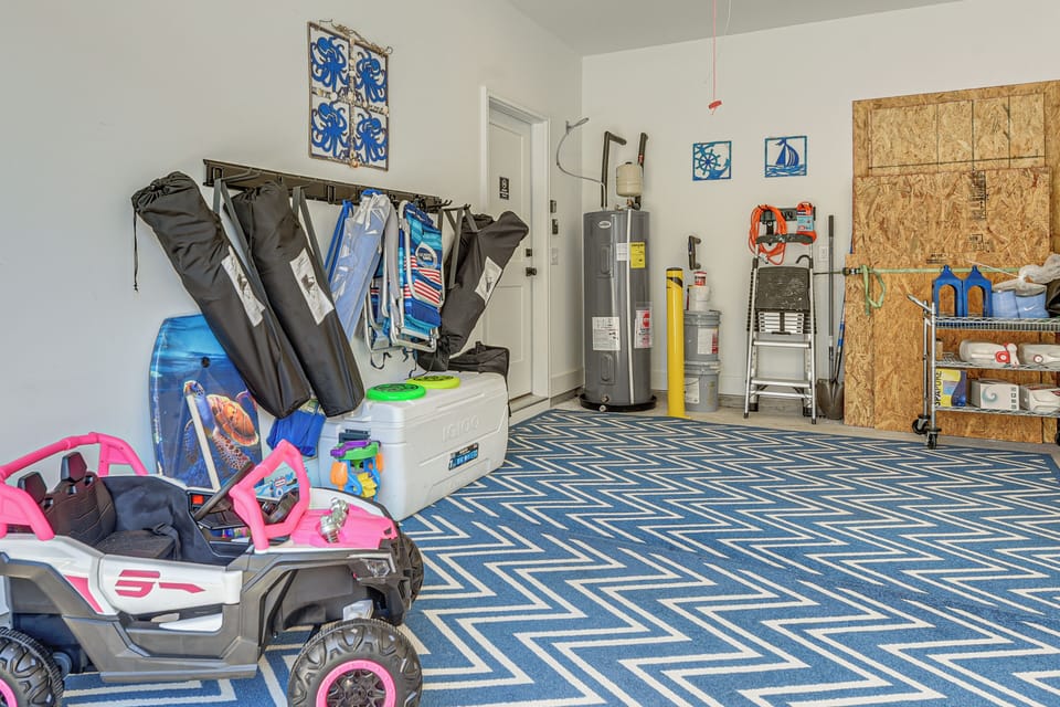Garage Interior | Beach Gear Provided