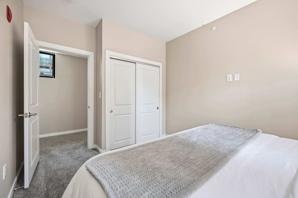 Spacious bedroom area