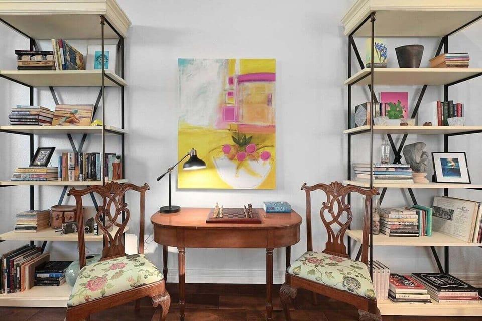 Practice your chess skills in this cozy nook.