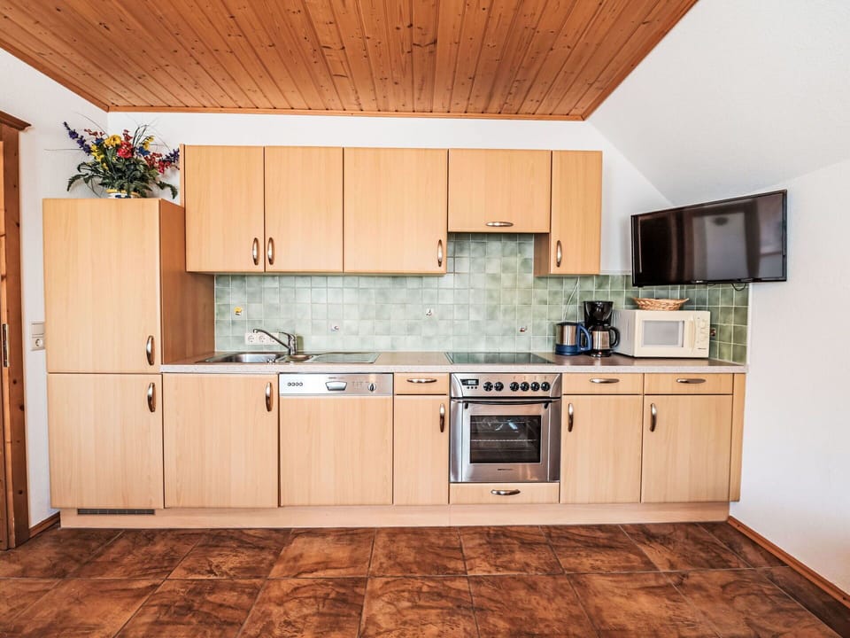 Brown, Cabinetry, Countertop, Kitchen Appliance, Kitchen Stove, Building, Drawer, Wood, Kitchen, Home Appliance