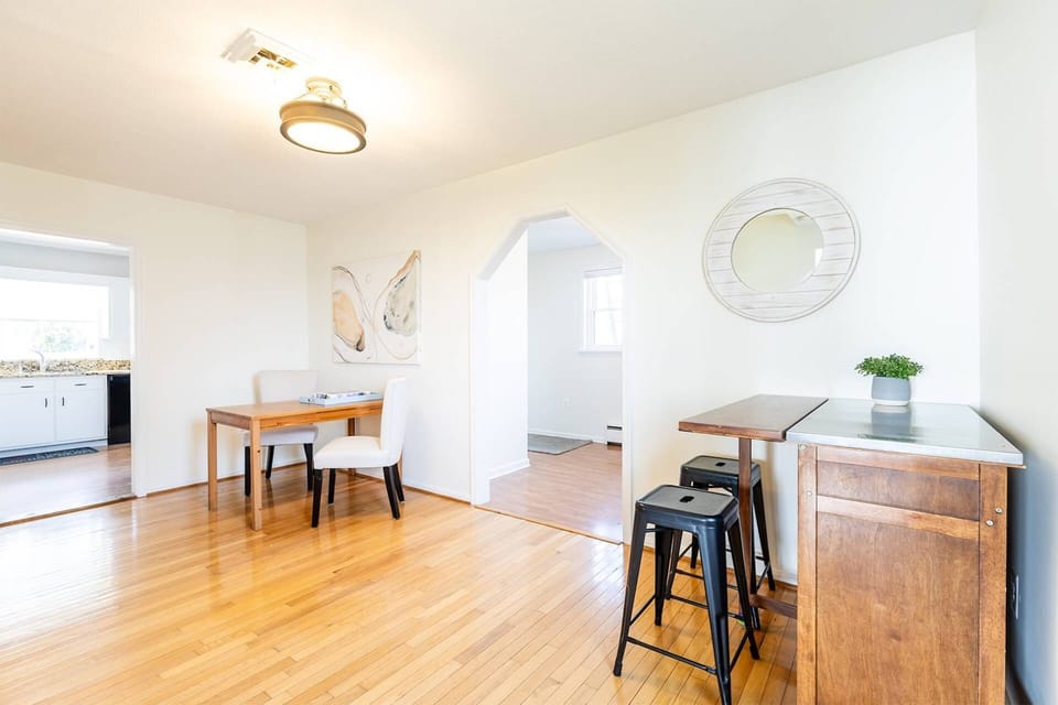 Between the kitchen and the family room is the Office that doubles as a recreation room.