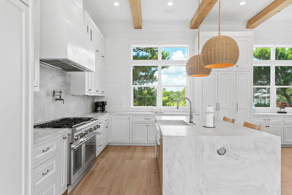 Fully stocked kitchen with reliable appliances and utensils.