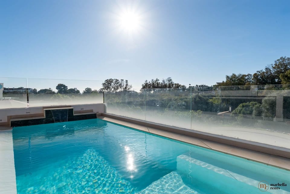Private heated swimming pool.