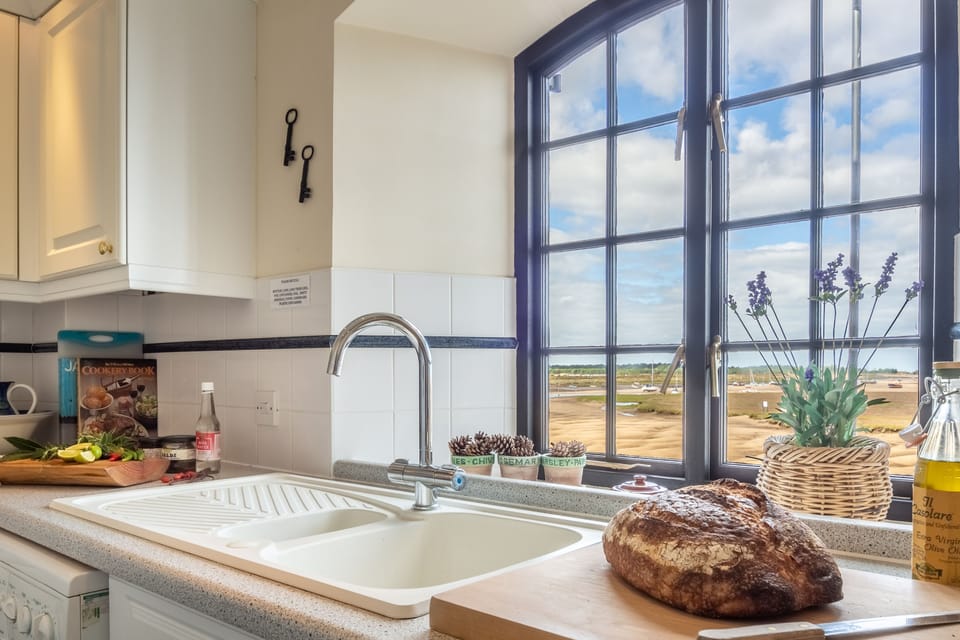 First floor: Stunning views from the kitchen