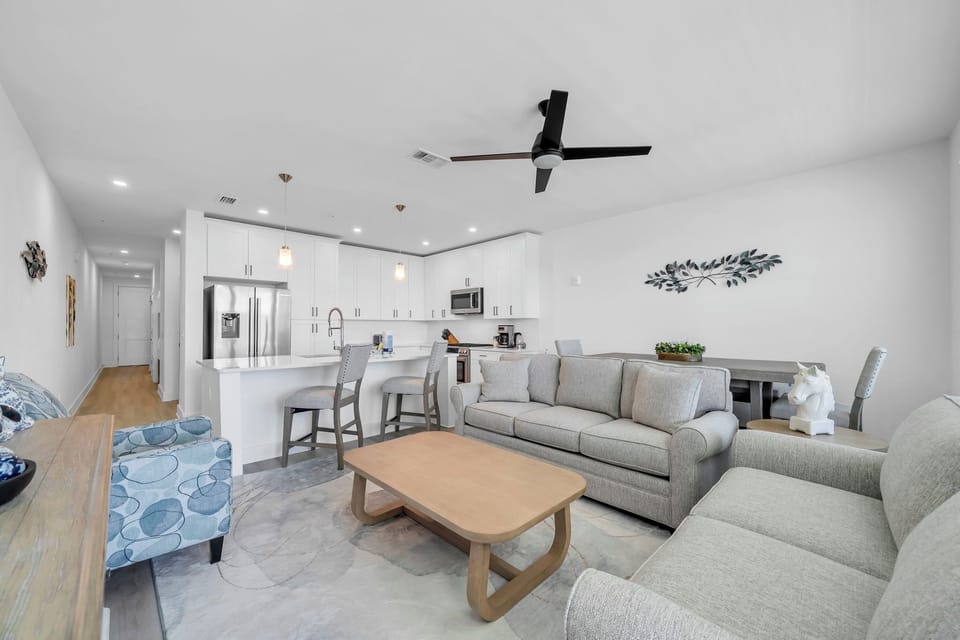 Open Concept Living, Dining, and Kitchen