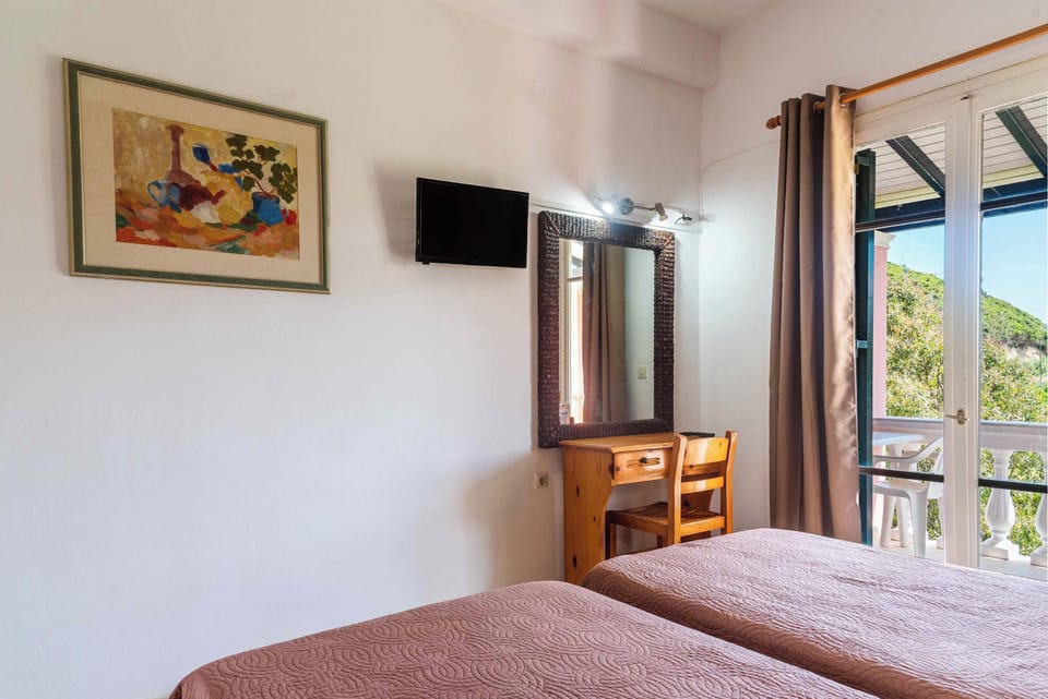 Warm, inviting bedroom with natural light.