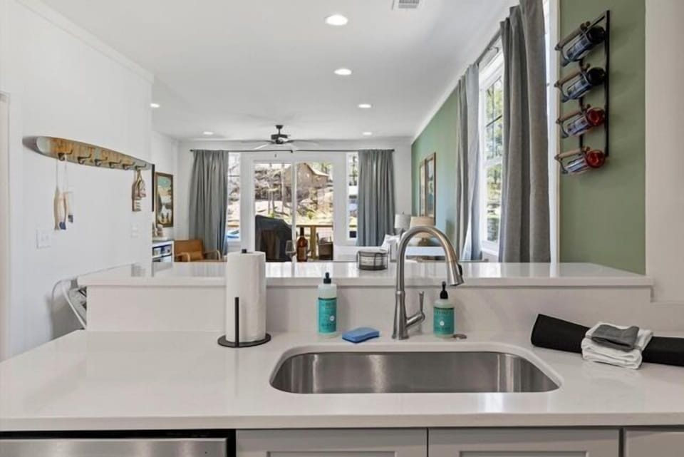 Extra essentials are provided, like dishsoaps and cleaning sprays