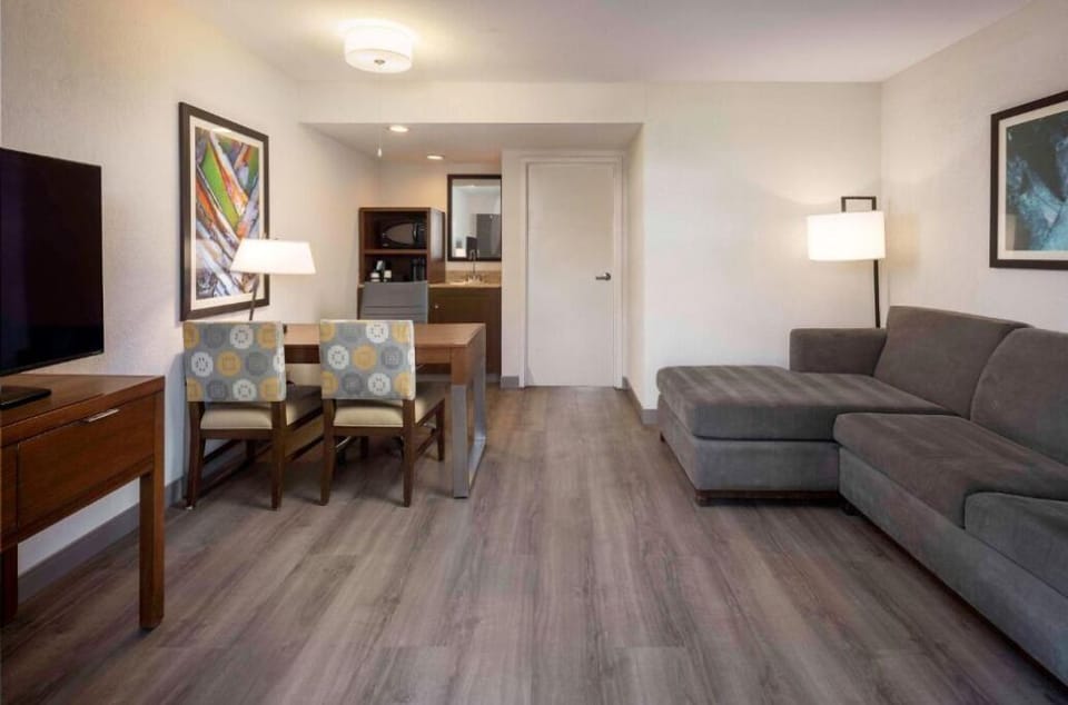 Living area and dining table