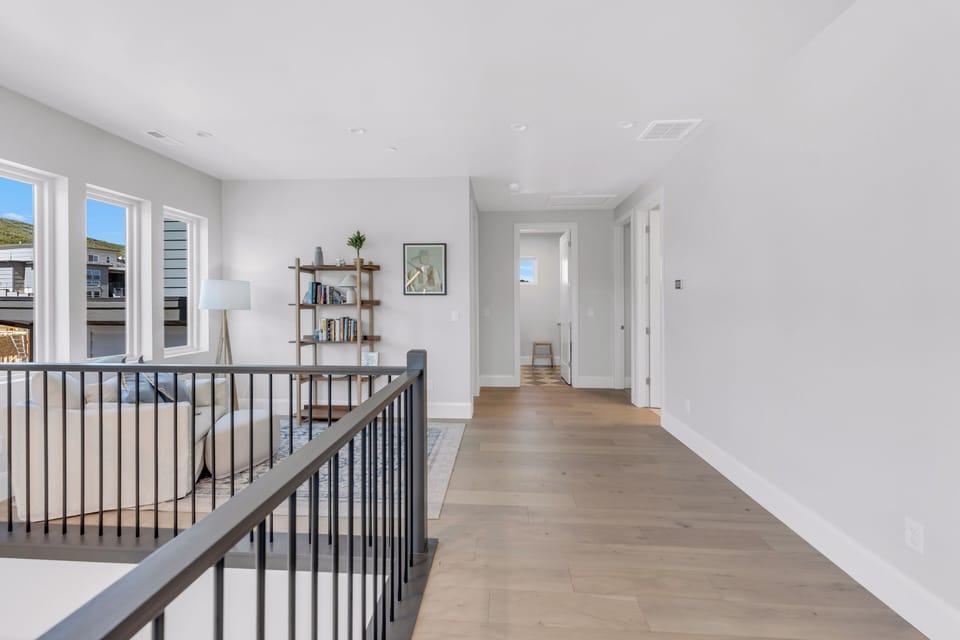 Upstairs reading nook and laundry room