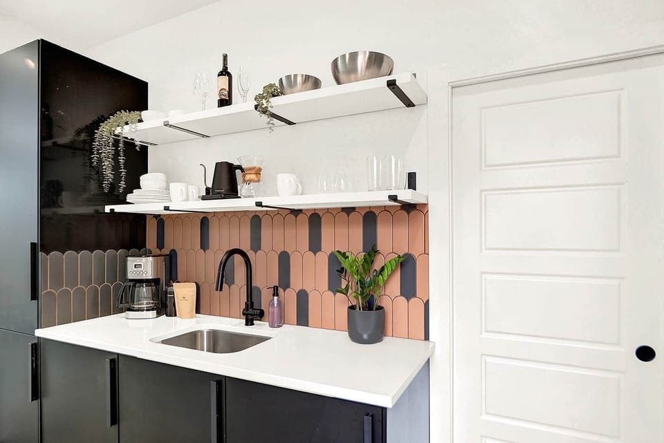 A grand kitchenette with style.