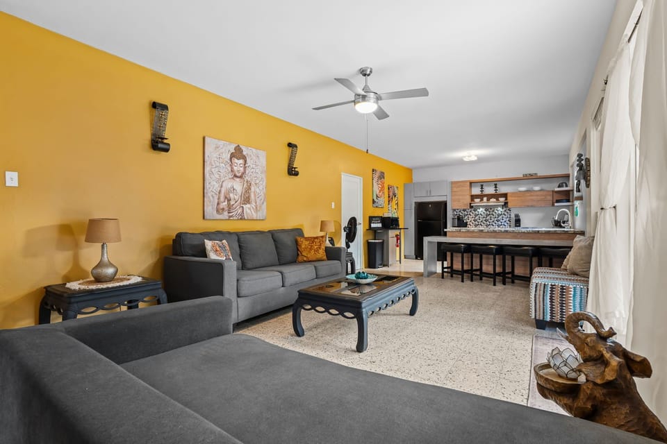Bright open living and dining space with modern comfort