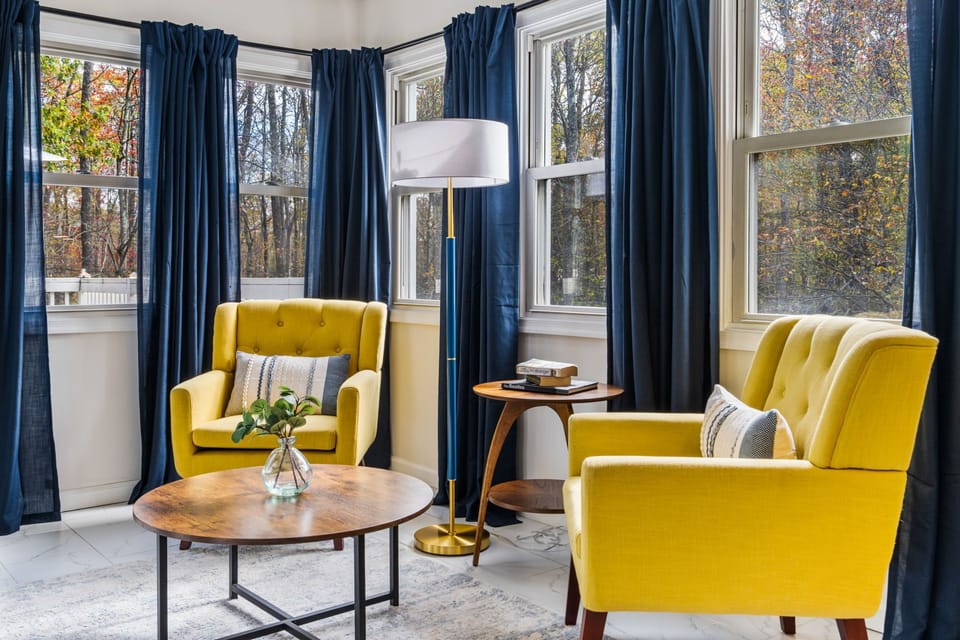 Read a book or drink your morning tea here in our cozy sunroom!