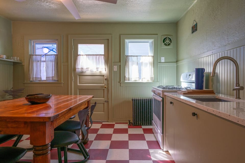 Cozy kitchen with lots of natural light.