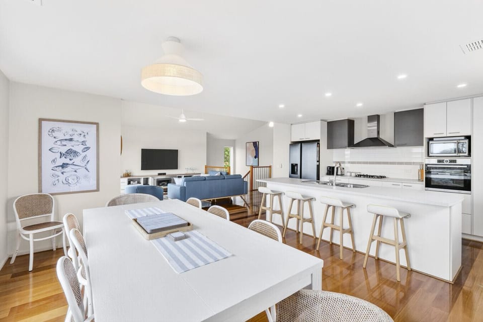 Open plan kitchen living and dining