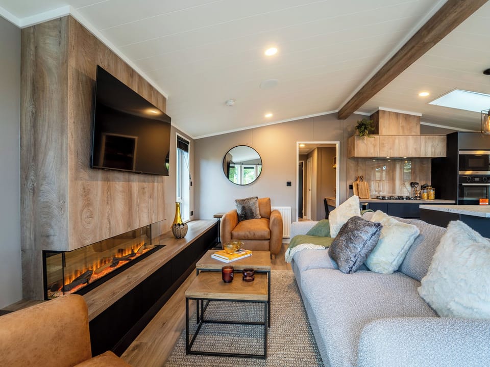 Open plan living space | Coed Aros Lodge, Llanfechell, near Cemaes Bay