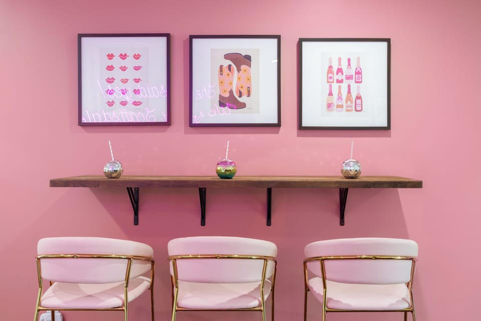 Bar seating in the game room.