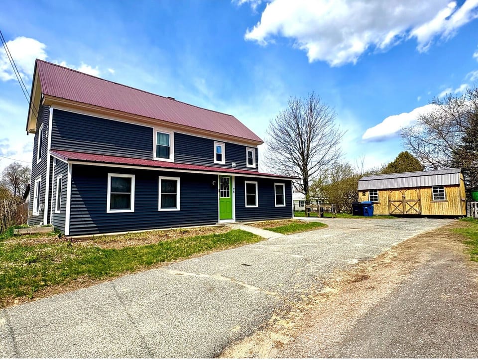Front of house w/ Shed, Parking for 4+ cars