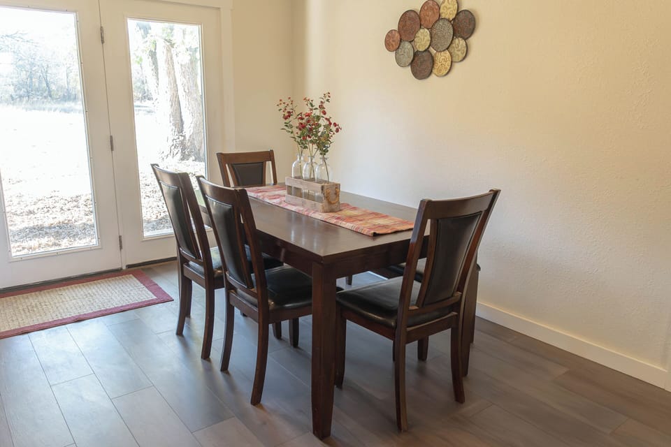 Perfect spot for casual meals, coffee, or evening dinners together.