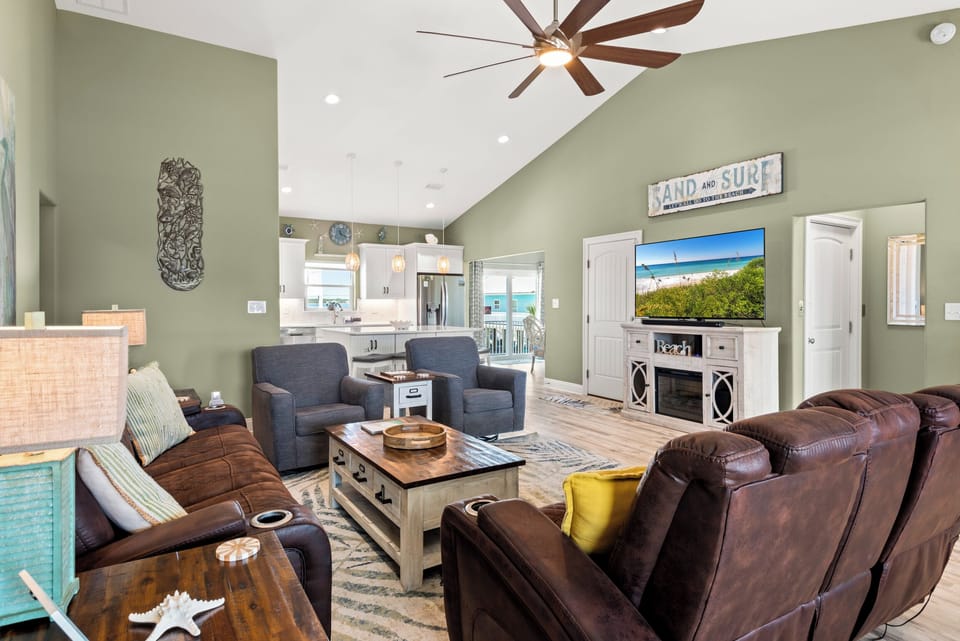 Living room with flat-screen TV
