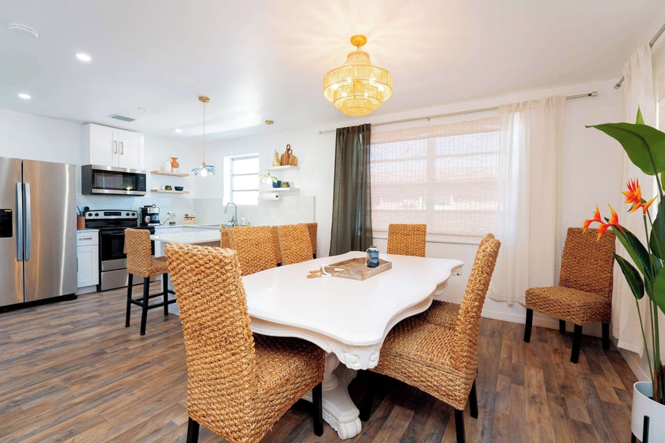 Dining area and kitchen