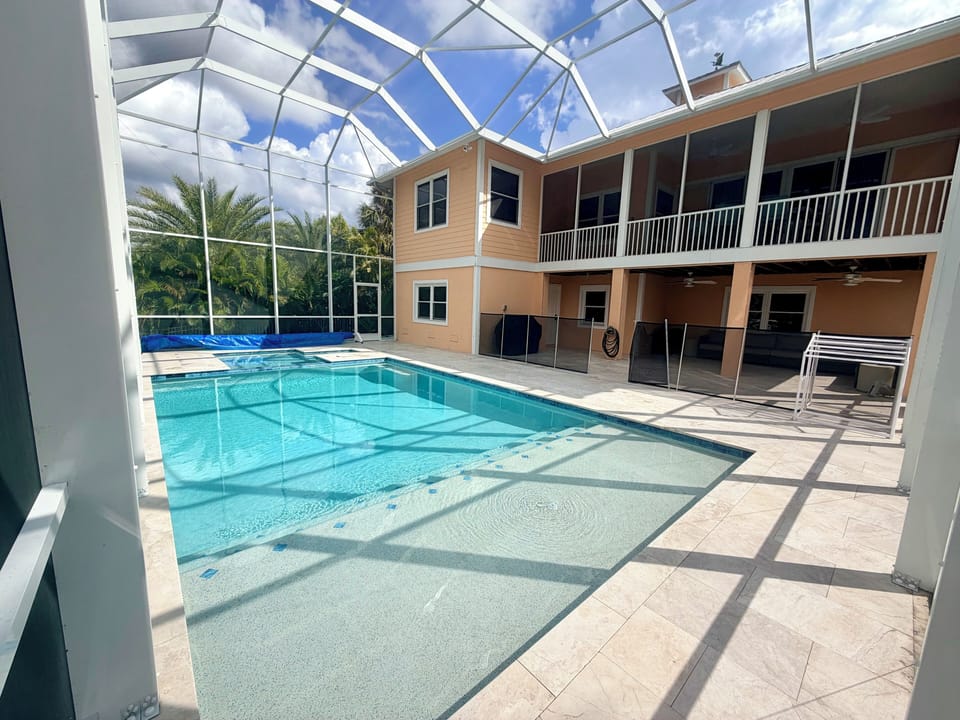 There is a child safety gate that blocks off the pool lot to small children.