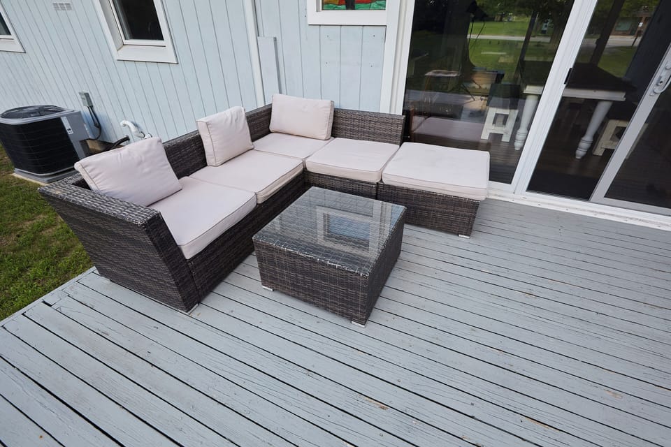 Backyard patio - sliding doors off of the dining area. 