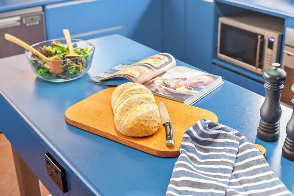 Bright, functional prep space perfect for family meals.”