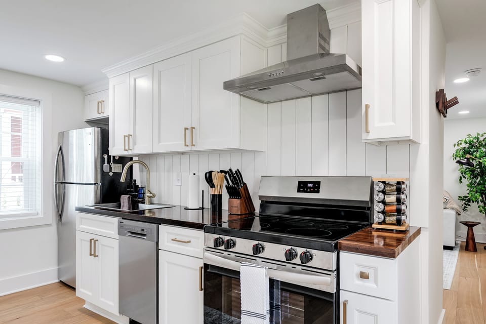Gourmet Kitchen: Cook in style with modern appliances and a chic design perfect for culinary adventures!