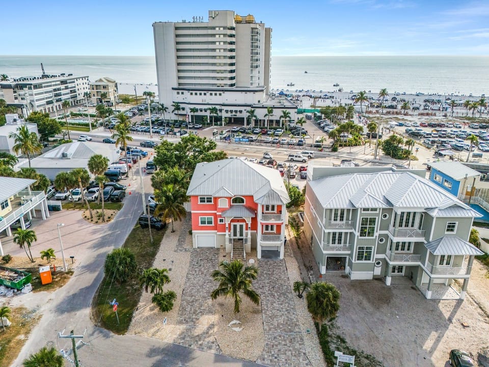 Aerial View of Home and Beach