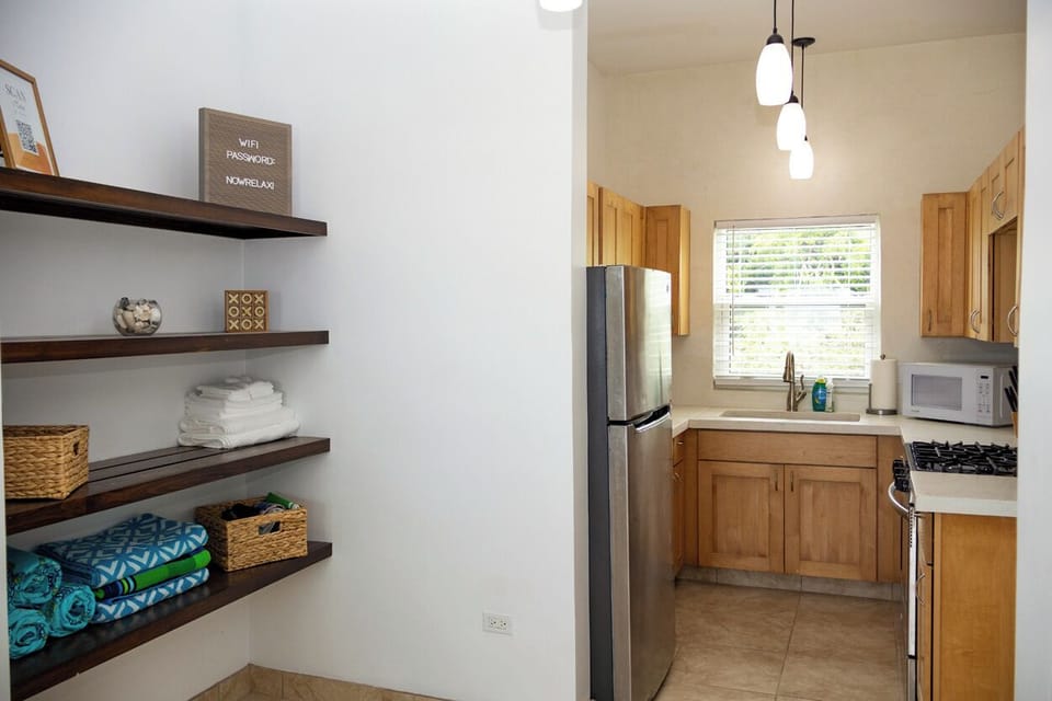 Looking into the kitchen