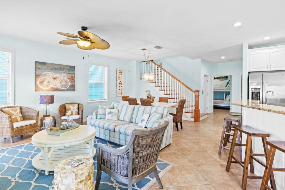 Living room and dining area