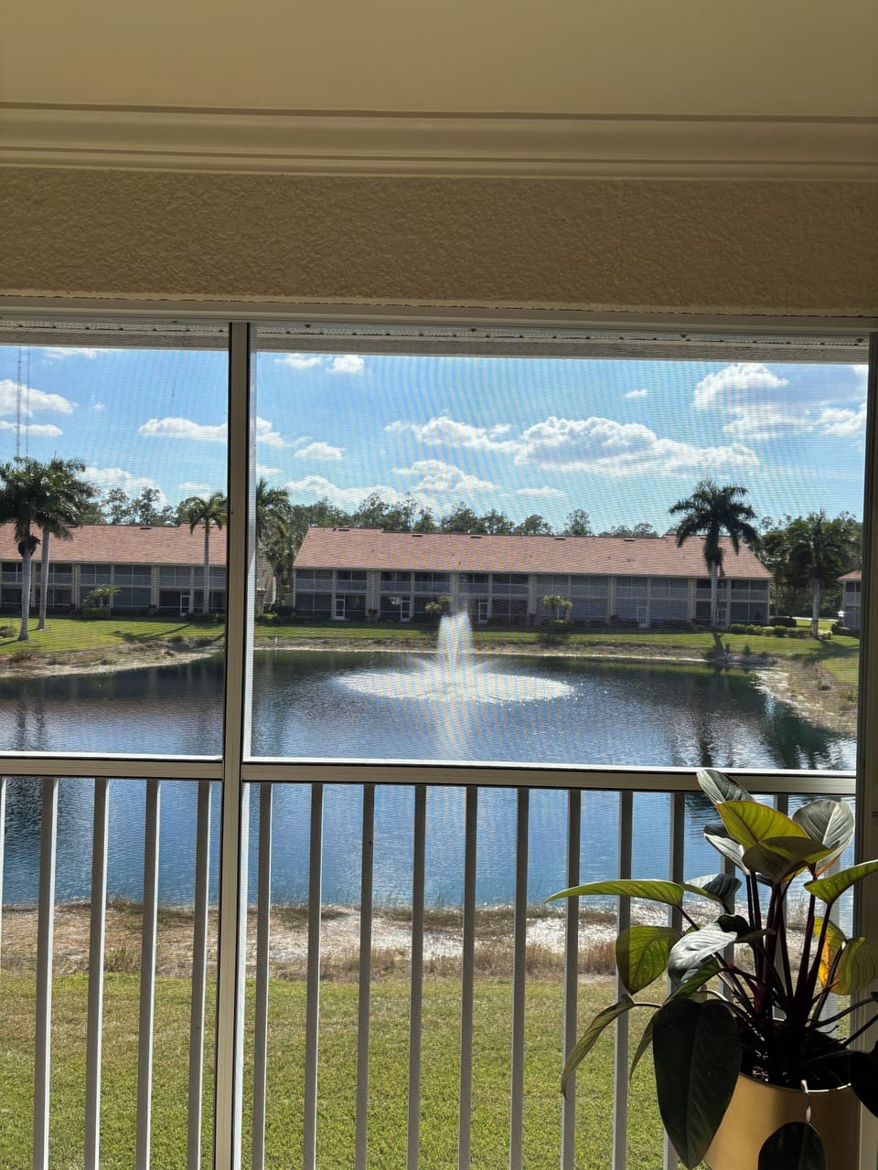 Lanai with fountain view