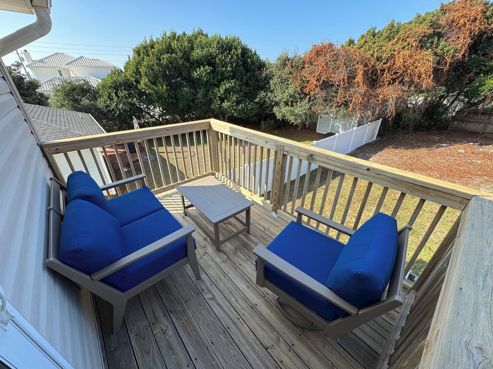 Upstairs back bedroom private balcony. Gulf views.