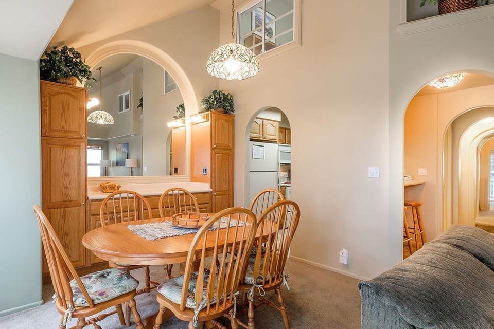 Living room with dining table