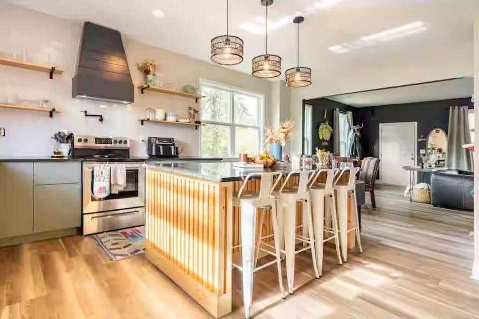 Fully equipped kitchen with full-size appliances for cooking at home between Ponce City Market meals

