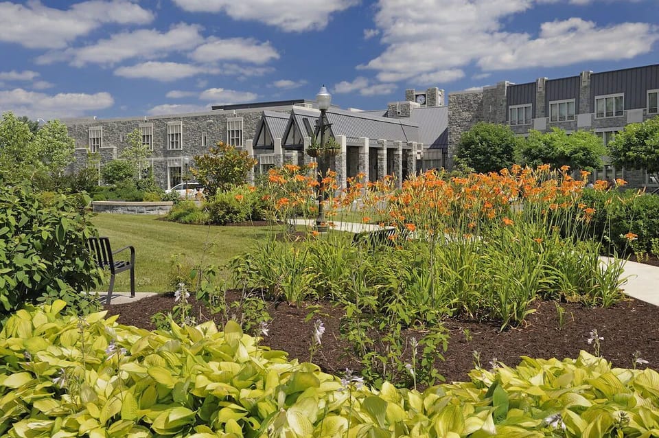 Stroll through vibrant gardens and arrive feeling instantly refreshed.